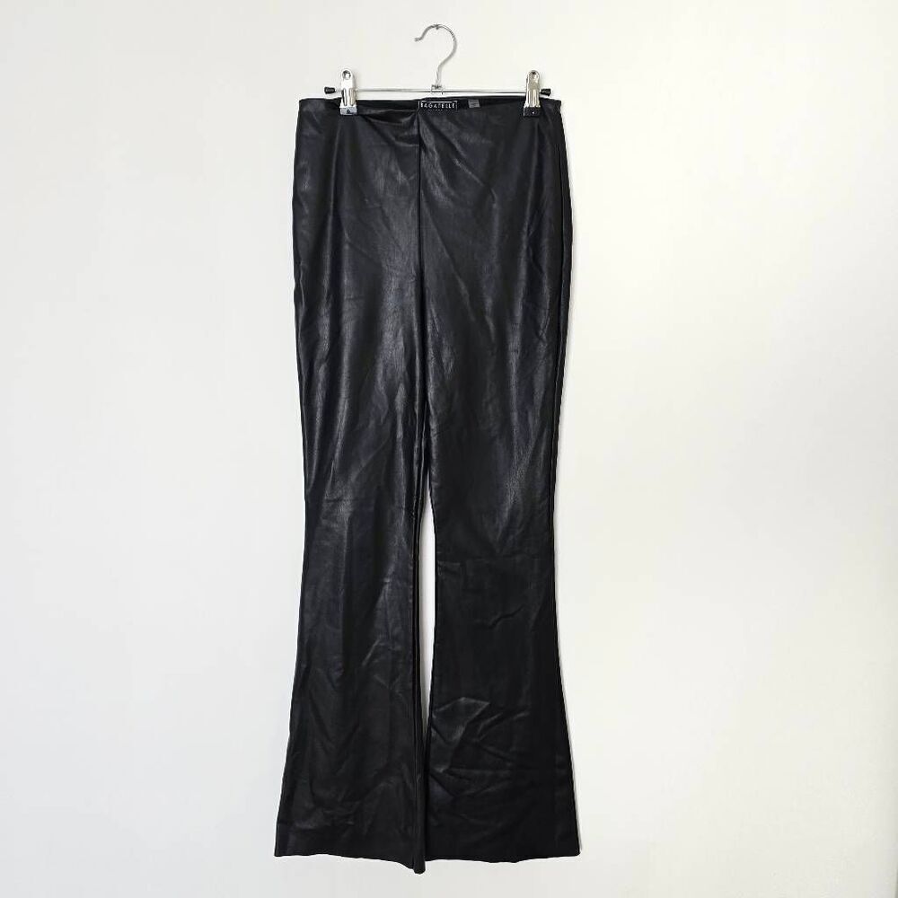 Bagatelle Flare Leggings Womens Small Black Faux Leather Regular Pull On Stretch